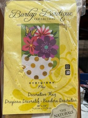 Yellow Evergreen Decorative Flag